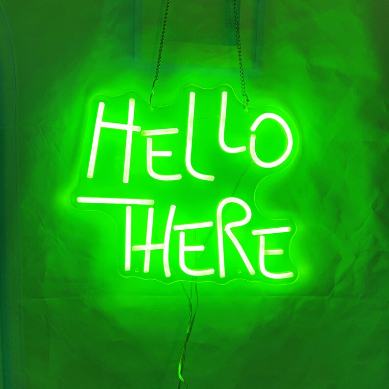 Hello There, Hell Here Neon Sign, Halloween Decor Lights, Horror Decor with Flickering O & T Room Decoration, Neon Sign Bar, Neon Light
