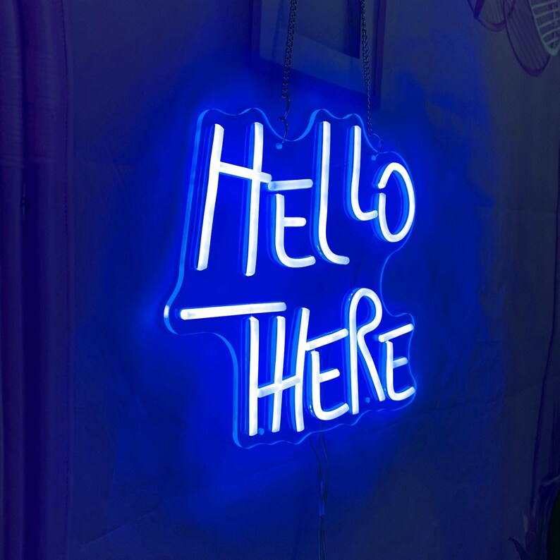 Hello There, Hell Here Neon Sign, Halloween Decor Lights, Horror Decor with Flickering O & T Room Decoration, Neon Sign Bar, Neon Light