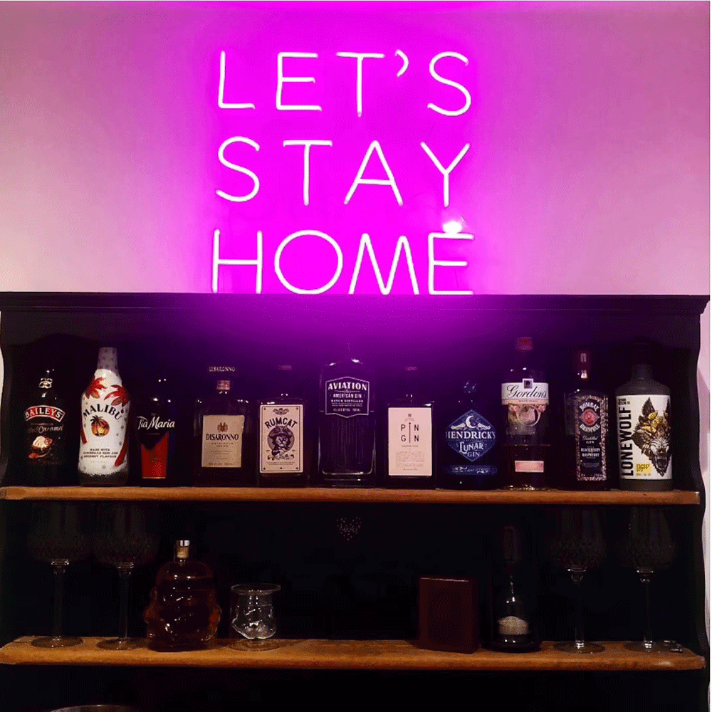 Let's Stay Home Neon Signs Lights