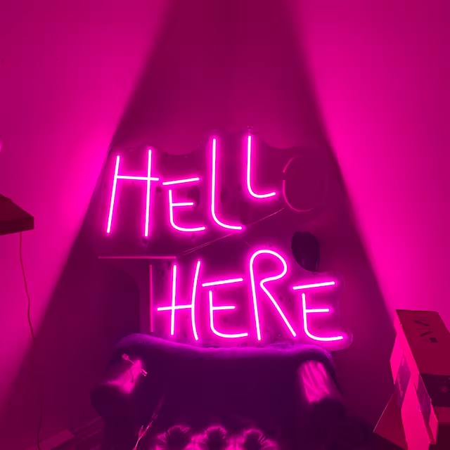 Hello There, Hell Here Neon Sign, Halloween Decor Lights, Horror Decor with Flickering O & T  Room Decoration, Neon Sign Bar, Neon Light