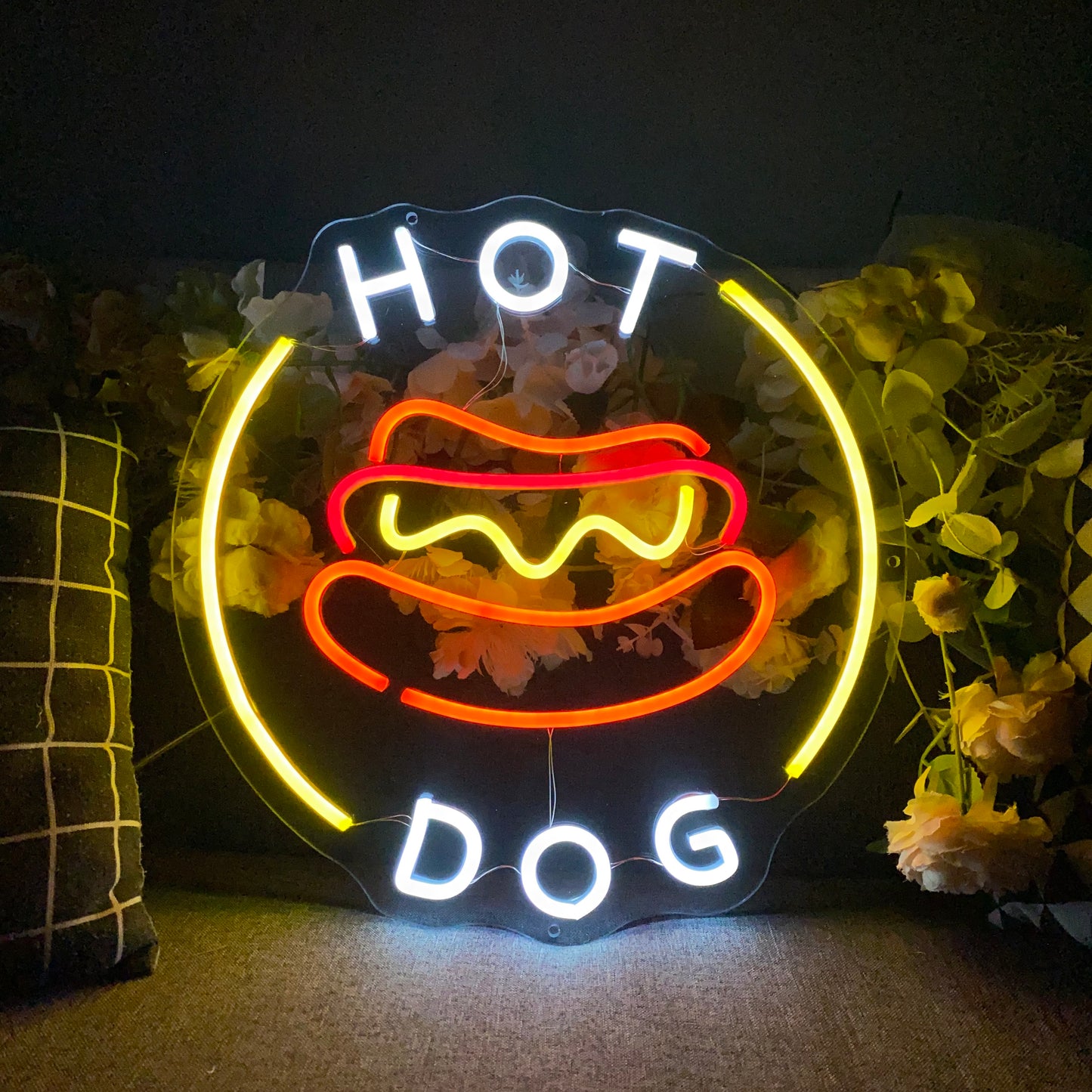 Hot Dog Neon Light Decoration For Resturant Burger Shop Fast Food Shop