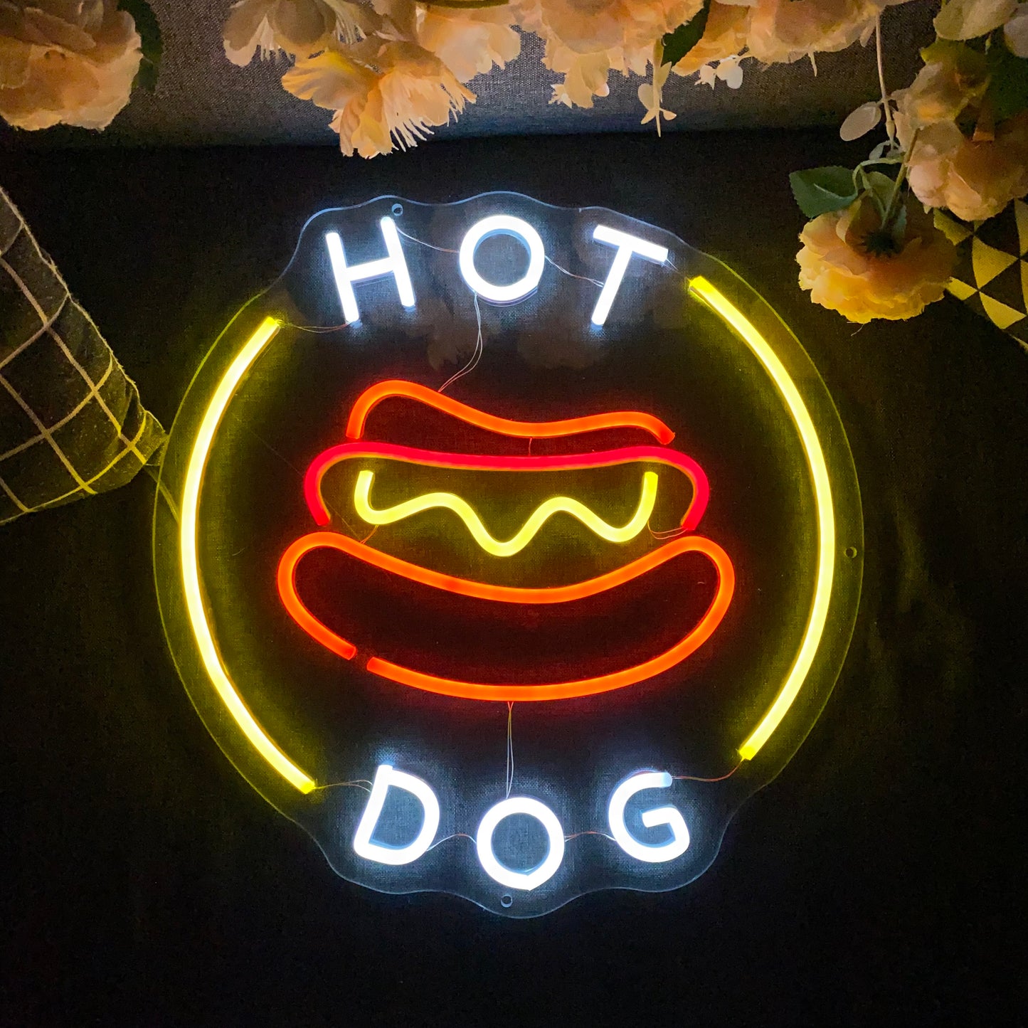 Hot Dog Neon Light Decoration For Resturant Burger Shop Fast Food Shop