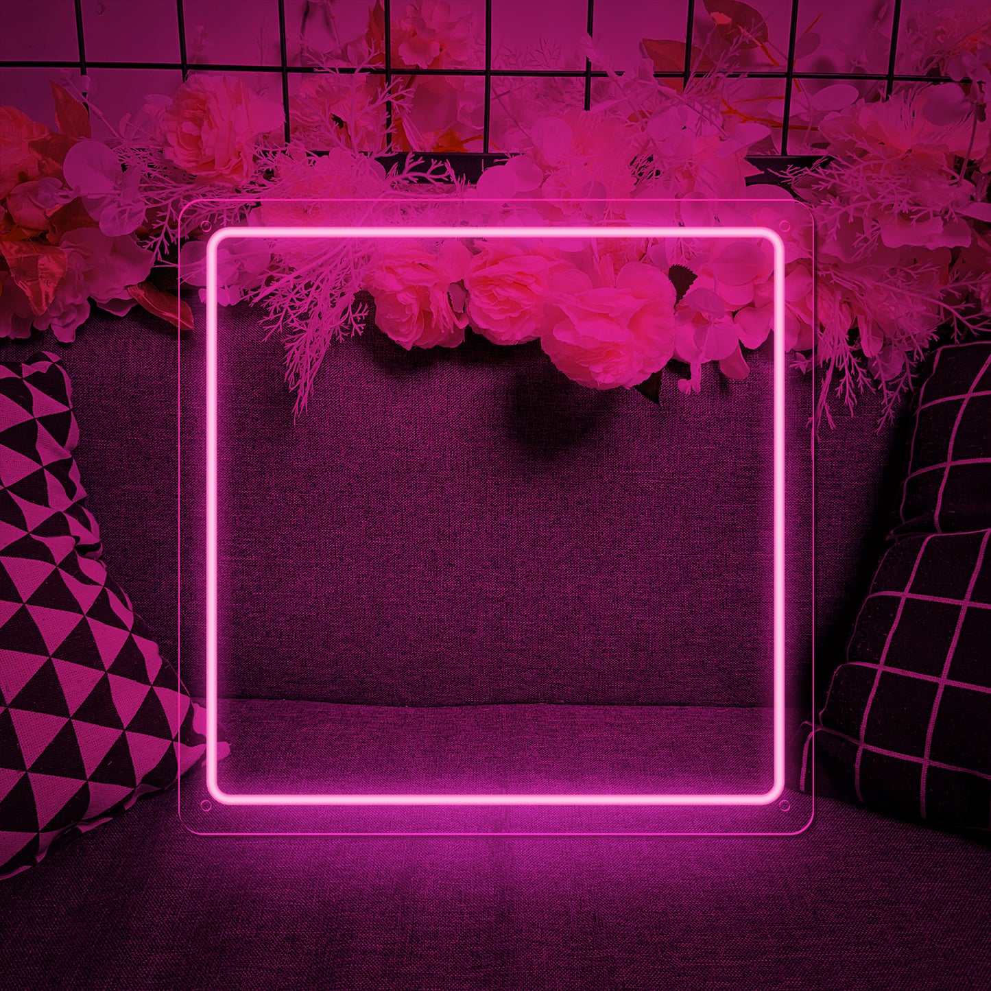 Custom text square neon sign