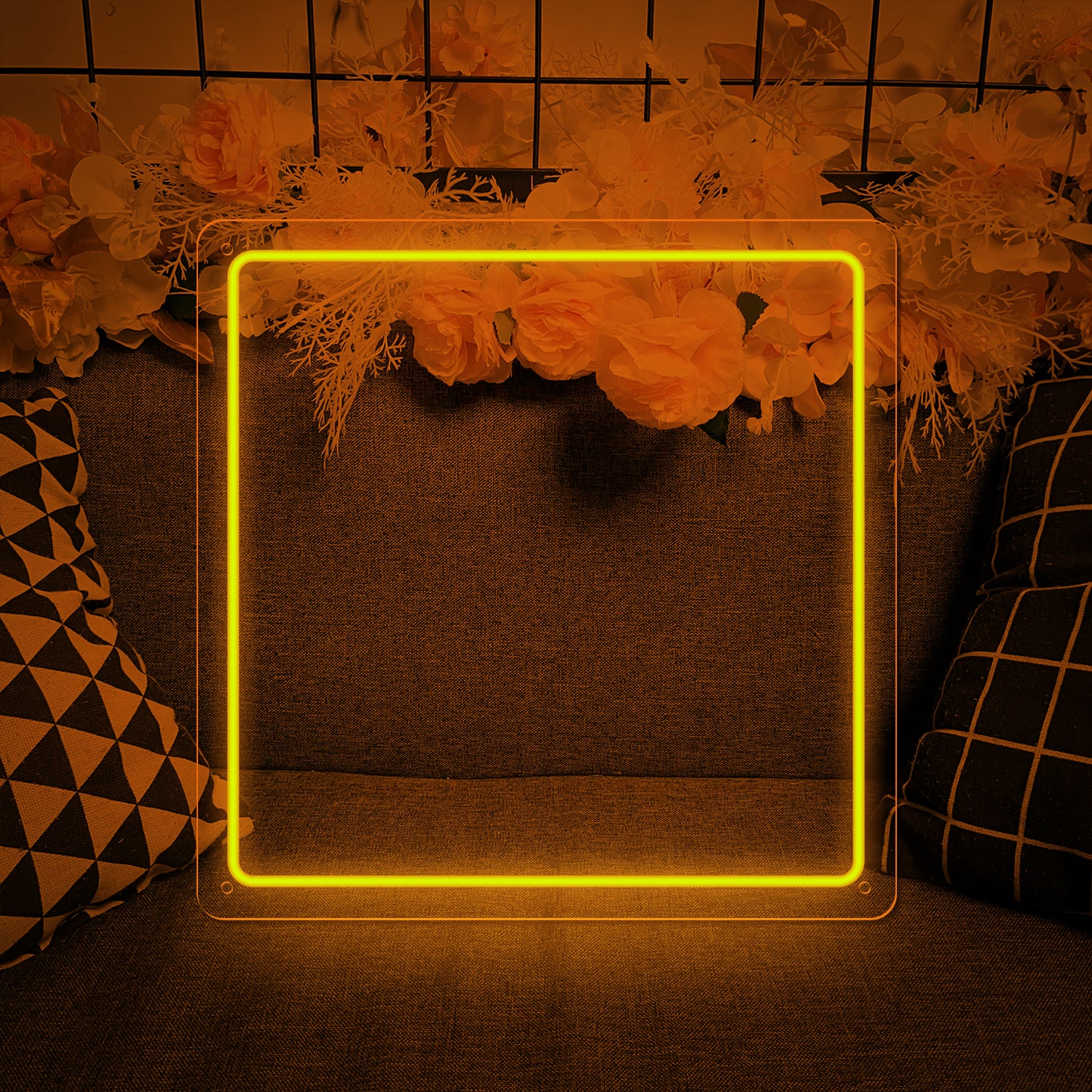 Custom text square neon sign