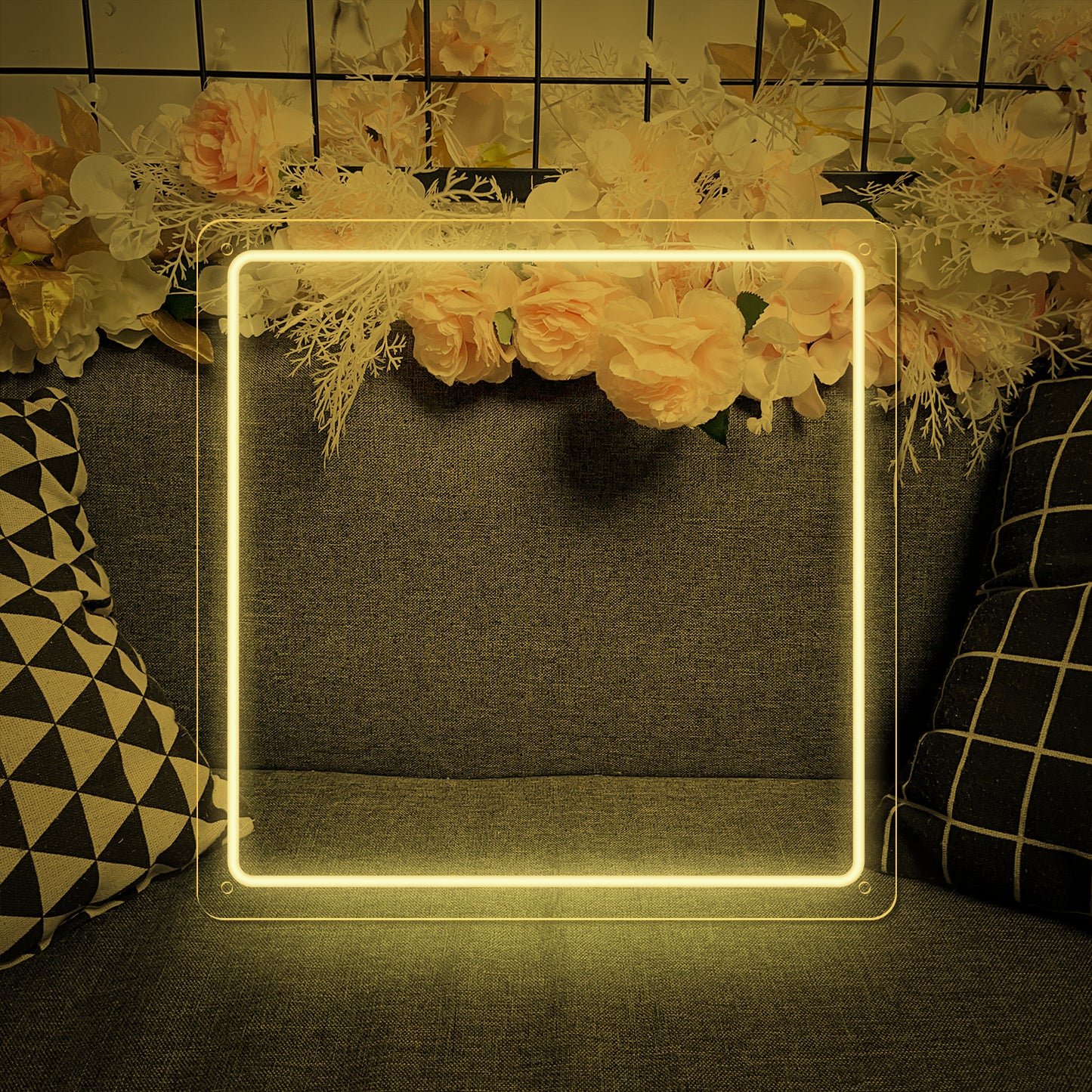 Custom text square neon sign