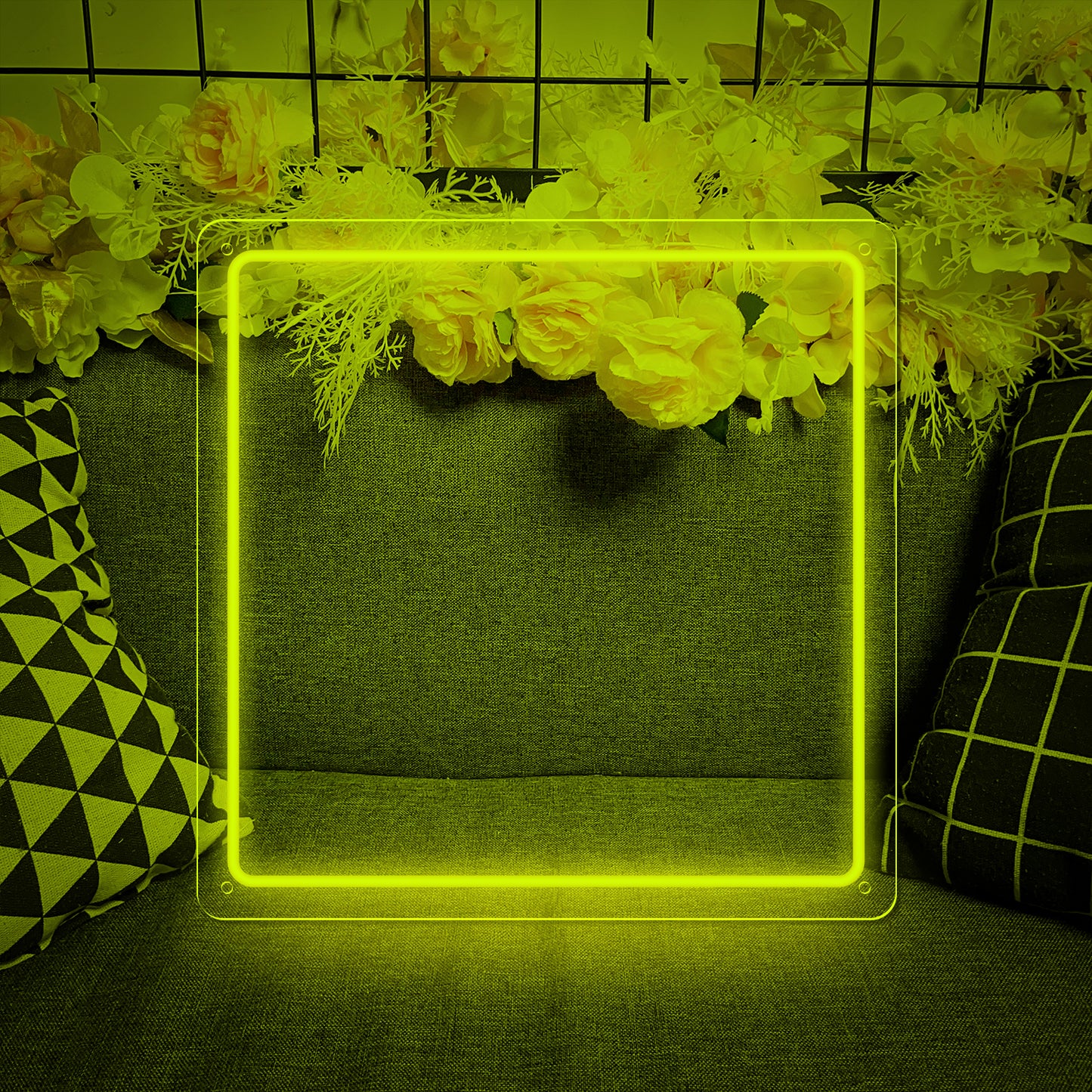 Custom text square neon sign