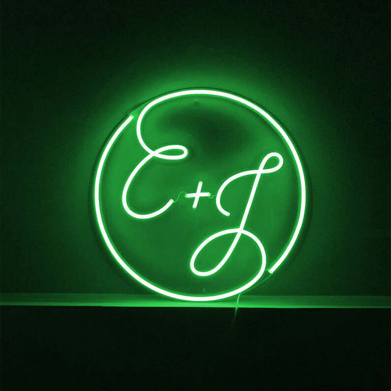 Custom LED Neon Initials Sign