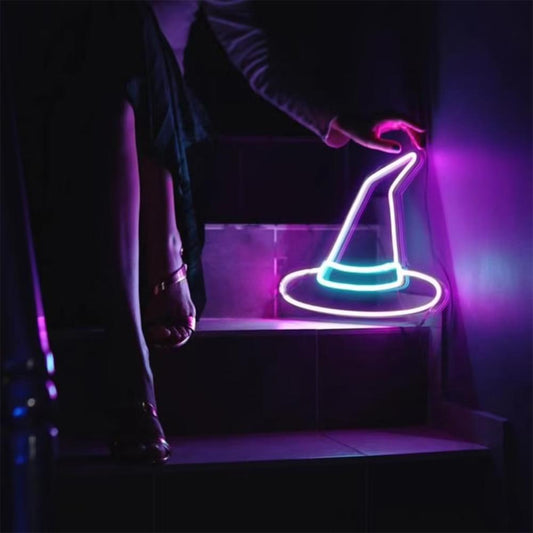 Halloween Witch Hat Neon Sign Light