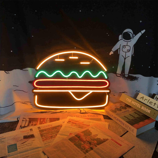 Hamburger Neon Restaurant Signs